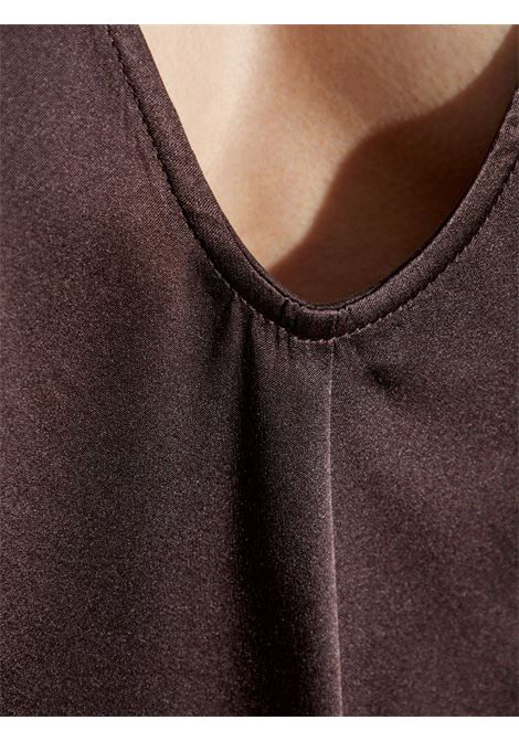 Blusa in seta con scollo a V in marrone Forte Forte - donna FORTE FORTE | 135828014